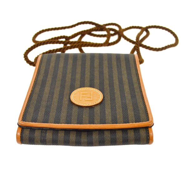 Fendi Brown Pequin Pochette Shoulder Bag AK38037c - Picture 3 of 12